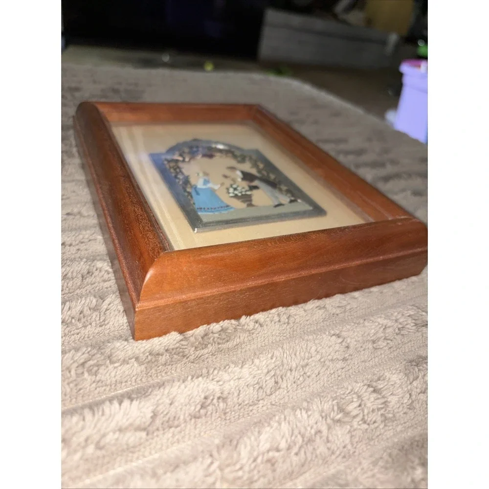 Wilhelm Schweizer German Pewter  Hand Painted Wall Plaque Rose For You Framed